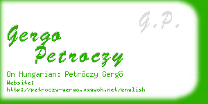 gergo petroczy business card
