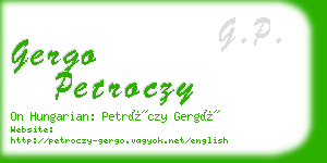 gergo petroczy business card